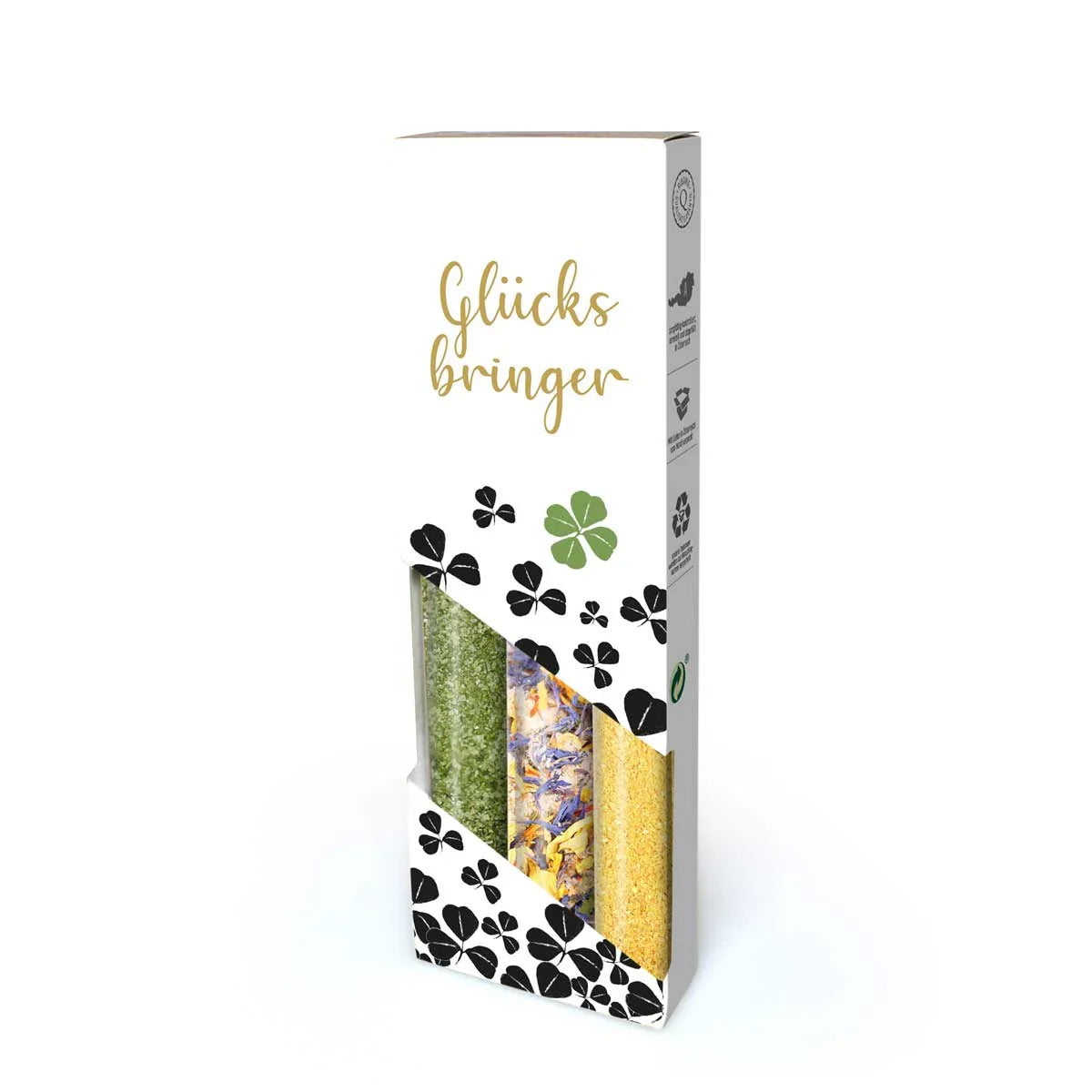 feinkostgourmet 3er Set Geschenkidee, Gewürzglas im Glücksbringer-Design, buntes Gewürzset