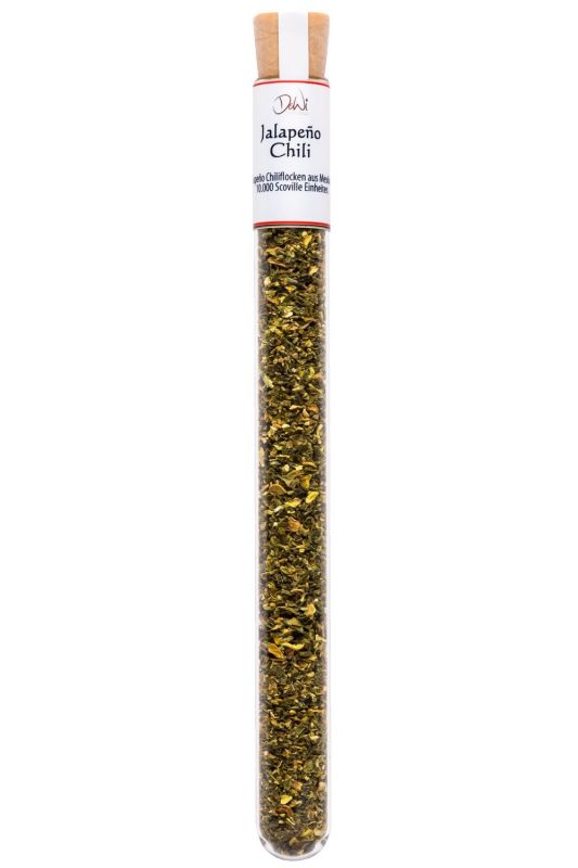 Jalapeño Chili Reagenzglas DeWi Delikatessen Winkel Gewürze im Glas
