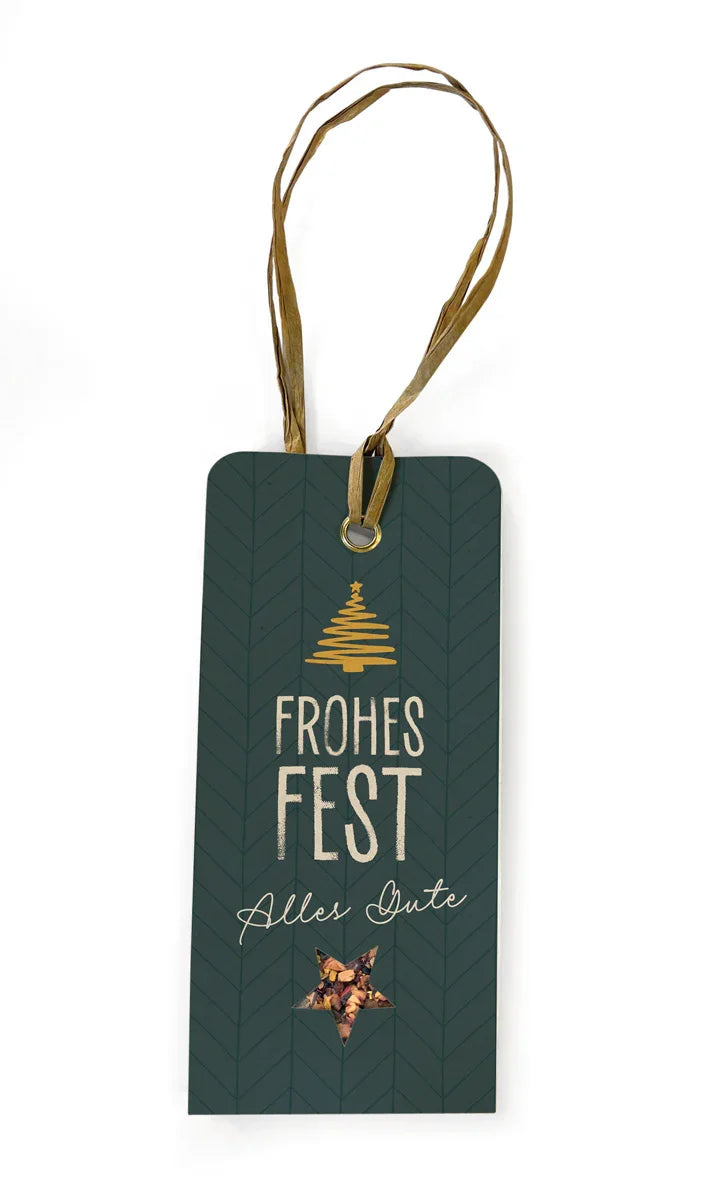 Anhänger Stern, "Frohes Fest" - feinkostgourmet