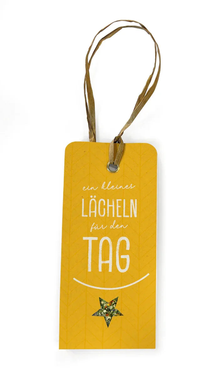 Anhänger, Stern, "Ein kleines Lächeln für den Tag" - feinkostgourmet