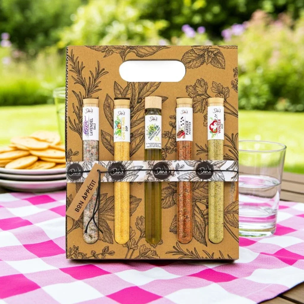 5er Geschenkset XL-Bon Appetit, Lavendel Salz, Café de Paris, Kräuter - feinkostgourmet