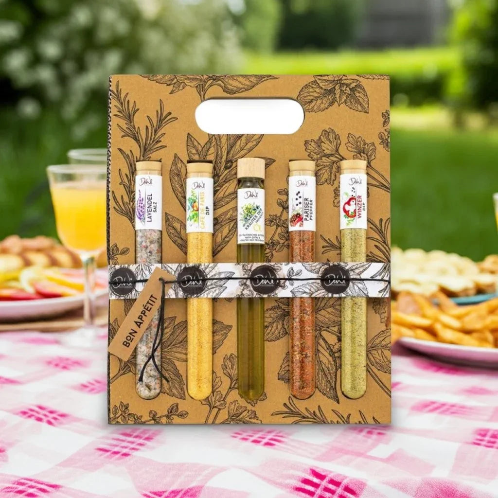 5er Geschenkset XL-Bon Appetit, Lavendel Salz, Café de Paris, Kräuter - feinkostgourmet