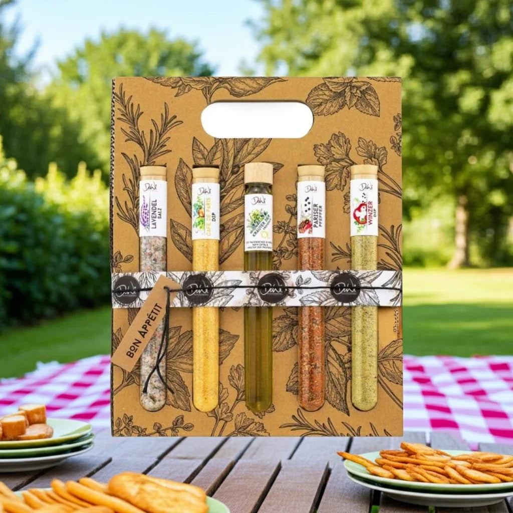 5er Geschenkset XL-Bon Appetit, Lavendel Salz, Café de Paris, Kräuter - feinkostgourmet
