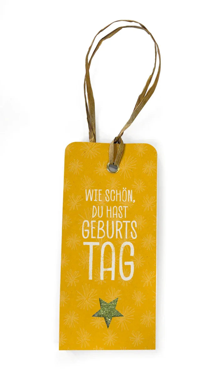 Anhänger, Stern, "Wie schön, du hast Geburtstag" - feinkostgourmet