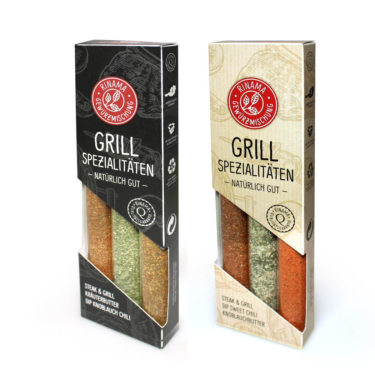 3er Set in Vitro – Grillspezialitäten (2-fach sortiert) – Würzen wie ein Grillprofi.