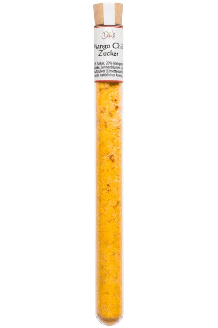 Mango-Chili-Zucker im Spice Tube 15g– Exotische Süße mit feuriger Note - feinkostgourmet